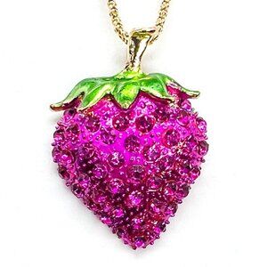Purple STRAWBERRY Pendant Necklace